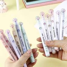 6pcs, Cat's Paw Highlighter, Student Cute Marking Pen, Marking Pen Color Marker, Classroom Small Gift, Handbook Watercolor Pen, Suitable For Daily Study And Work Writing Marker