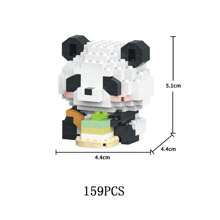 Cartoon Panda Building Blocks Kawaii Anime Figure Mini Assembly Toy Bricks Give Children Unique Educational Toys Best Birthday Present Ever - Multicolor - View 21