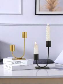 1pc European Style Iron Art Double Cup Design Candlestick For Home Living Room Kitchen Dining Room Wedding Party Table Decoration