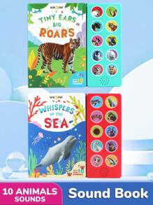 Interactive Read-Aloud Book "Whispers Of The Sea, Roar Of The Ocean", Multi-Button Interactive Story Book, Educational Vocabulary Learning Board, Suitable For Children Aged 3-6, Back To School/Birthday Gift - Multicolor - View 2