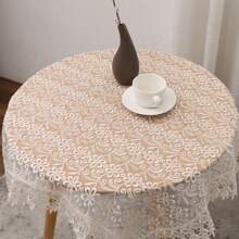 Mantel rectangular de color liso de poliéster estilo europeo con bordado floral pequeño de encaje, mantel bordado transparente de color liso, elegante, adecuado para todo tipo de mesas de comedor, para bodas, cenas, fiestas de verano al aire libre, toallas para piano, decoración de tocador, decoración de pared colgante, mantel para picnic