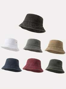 1 pieza Sombrero de cubo de unicolor y transpirable con perforaciones, adecuado para primavera, verano y otoño, sombrero de sol para hombre para uso diario al aire libre. Sombrero de verano adecuado para actividades al aire libre en verano como senderismo y pesca