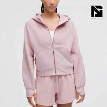 Scuba Oversized Full-Zip Hoodie - Pink Haze/Rose Gold - View 1