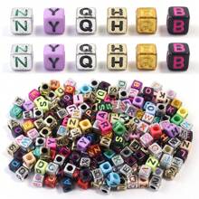 100pcs/Pack Acrylic Square & Flatround Letter Loose Beads, Fashion Cute Colorful Plated, Neon Colors, Multi-Choice For DIY Bracelets, Necklaces, Jewelry, Phone Charms, Keychains Making, Wholesale Beads