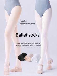 1 pieza Mallas de ballet, Leggings con puntera de 80D de espesor, adecuado para adolescentes menores de 16 años, Primavera/Verano