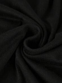 Plus Size Letter Print T-Shirt, Short Sleeve Crew Neck Casual Top For Summer & Spring, Women's Plus Size Clothing - Black - View 6