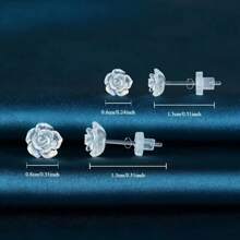 Elegant Clear Plastic Rose Stud Earrings Set For Sensitive Ears, 2 Pairs - Hypoallergenic Simple Style, Daily Wear, All-Season Comfort Fit With No Plating - Featherlight Women's Fashion Jewelry