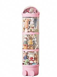 Waterproof Round Plastic Doll Storage Box With Cover - Multipurpose Toy Organizer For Plush, Round Plastic Doll Storage Box With Cover-Waterproof, Multifunctional Toy Storage Box, Suitable For Plush Toys, Dolls And Miscellaneous Items - Ideal For Home And Gift Solutions - Holiday Decoration For Home Organization