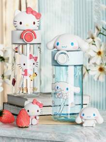 Sanrio 1pc Sanrio Kuromi Water Bottle Water Cup, 500ml Straw Cup,For Outdoor, Camping,Easy To Carry,Holiday Gifts, Birthday Gifts, Party Gifts,Cute Student High Bounce Straw Cup,High Aesthetic Water Cup