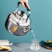 不锈钢茶壶 - 大容量，适用于电磁炉和燃气灶的鸣笛壶，非常适合家庭和餐厅使用 - 彩色 - 查看 2
