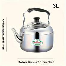 不锈钢茶壶 - 大容量，适用于电磁炉和燃气灶的鸣笛壶，非常适合家庭和餐厅使用 - 彩色 - 查看 13