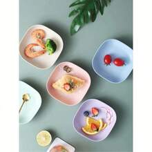 Kit With 20 Reusable Hard Plastic Plates With 2 Supports - 彩色 - 查看 2