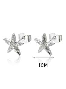 1 Đôi bông tai hình sao biển dễ thương, phù hợp cho phụ nữ và bé gái, họa tiết duyên dáng, trang sức thời trang mùa hè đi biển, phụ kiện quà tặng. - sao biển - Xem 15