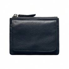 Cartera Retro RFID Pequeña para Hombres, Tarjetero de Identificación, Cartera de Cuero Delgada para Hombres y Mujeres con Monedero - Rojo - Ver 7