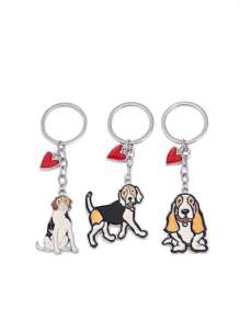 1pc Metal Basset Hound Keychain Dog Keychains For Women Bag Charm Trinket Men Car Key Ring Key Chain Jewelry Gift Animal Charm Car Accessories Backpack For School