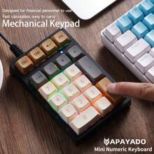 21 Keys Mini Pc Business Numeric Wired Mechanical Keyboard RGB PBT Laptop Keycaps Keypad ForTreasury/Accounting/Finance APAYADO - Multicolor - View 1
