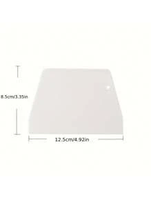 1pc White Plastic Portable Thick Slicing Scraper Pho Stainless Steel Icing Spatula, Trapezoid Baking Tool, Available In Large, Medium And Small Sizes, Suitable For Kitchen, Bakery, Baking