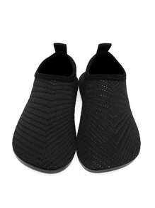 1 双儿童夏季水鞋户外水上鞋瑜伽鞋卡通防滑透气沙滩鞋训练鞋 - 黑色 - 查看 5