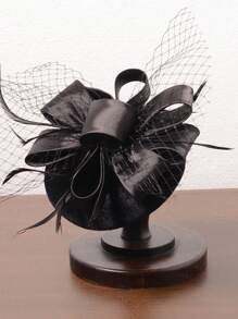 Elegant Ladies Small Hat, British Style Fascinator Headpiece, Vintage Lady's Hat Suitable For Party, Tea Party, Wedding Photo Shooting, Decorated Headwear With Veil