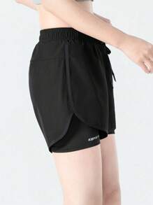 2 Stücke Damen Sommer Sportshorts, integrierte Sicherheitsshorts, geeignet für Yoga, Radfahren, Training, Fitness, Laufen