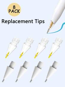 4/6/8 PCS Replacement Tips Compatible With Apple Pencil 1st/2nd Gen, Pencil Nibs Compatible With Ipad Pro Pencil 2/1 Gen - Multicolor - View 2