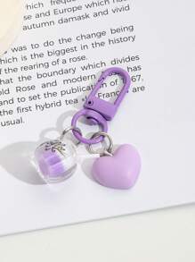1pc Multi-Color Keychain, Acrylic Heart-Shaped Glow-In-The-Dark Bicolor Coffee Cup Bag Car Decor Pendant