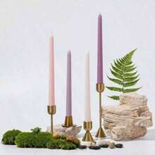 4pcs 10-Inch/25cm Paper Wrapped Taper Candles With Gradient Iridescent Green Color, Romantic Wedding & Party Dinner Decor, Smokeless Long Burning Dripless Candles With Long Stems, Gift Packaging,Room Decor,Gifts Home Decor Christmas Decorations Room Decor Christmas, Christmas Gifts - Multicolor - View 5