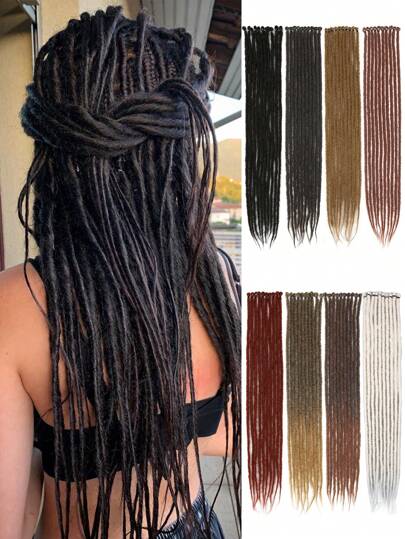 Extensiones de rastas sintéticas de 24", 10 hebras de estilo hippie con un solo extremo, color ombre dorado, 0.6cm de ancho, estilo reggae, colores negro, marrón y marrón óxido, peluca trenzada de ganchillo multicolor, adecuada para uso diario de mujeres, festivales, fiestas, festivales de música, carnaval, Año Nuevo y otras ocasiones, se puede usar como regalo. Usado previamente.