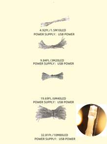 1 件 LED 灯串、闪烁灯仙女灯、派对装饰灯，适用于圣诞节、节日、户外露营 - 彩色 - 查看 9