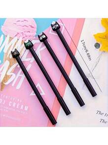 10 支凝胶笔可爱卡通黑猫凝胶笔 0.5 毫米黑色墨水笔，学生办公用品 - 黑色 - 查看 4