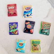 5pcs/10pcs/20pcs Resin Miniature Dollhouse Accessories Food Potato Chip Snack Bags Suitable For Blyth OB11 Doll Toys (Note: The Product Is Plastic, Not Magnets! Random Assortment) - Multicolor - View 3