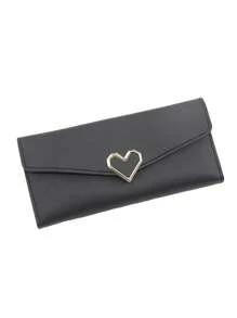 1pc Fashion Plain Heart Shaped Wallet Women's Simple Long Design With Multiple Card Slots Suitable For Daily Commute Wallet Purse Wallet Long Wallet For Women Mini Wallet
