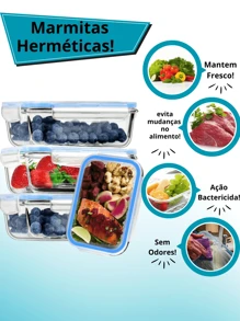 640ml Hermetic Glass Jar For Lunch Boxes With Lock Food Preserving Baby Food Fruit Fitness Anti-Leak Microwave And Freezer Oven Fit Freezing - 無色 - 查看 3