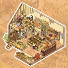 1 Set Large Size 3D Imaginative Series Decorative Stickers For Miniature House Scenes, Pixel Game Stickers Series For Microfoam House Scene, DIY Crafts And Wooden Phone Case/Notebook 3D Decoration, No Cutting Required, Back To School Themed
