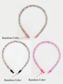1/3 件韩版甜美绿粉发圈，闪亮糖果洒粉头带闪光女孩头扣发饰，亮片头带，派对配饰 - 彩色 - 查看 11