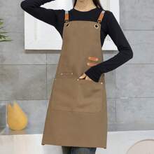 1 pezzo Grembiule in tela impermeabile all'ingrosso, adatto per caffetterie, cucine, uso domestico, vestiti da lavoro altamente attraenti, grembiule in denim per casa, ristoranti, falegnami