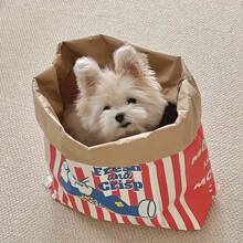 1pc Creatieve "Crispy Fresh" Papieren Popcorn Doos Papieren Zak Speelgoed, Geschikt Voor Katten En Honden - Karton, Stressverlichtend Puzzel Speelgoed, Geen Batterij Nodig, Binnen Katten Speelgoed