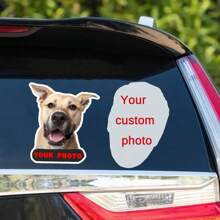 5 PIEZAS Calcomanías personalizadas con foto Pegatinas de vinilo personalizadas para coche, equipaje, computadora portátil - Resistente al agua, fácil aplicación - Ideal para accesorios de amantes de las mascotas - Material principal: PE (Polietileno)