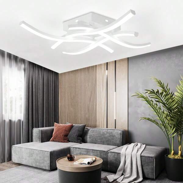 1 Pc Modern Creative Minimalist Home Lighting Fixture Strip Led Ceiling Light Suitable For Living Room/Bedroom/Dining Room/Hallway/Balcony Ceiling Light 110v-220v Universal Voltage Warm Light 3000k/White Light 6000k (White)