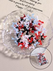 100 件 3 种尺寸蝴蝶结指甲饰散装混色 3D 平底树脂丝带美甲装饰配件 DIY 夏季美甲配件美甲用品指甲美甲宝石 - 彩色 - 查看 12