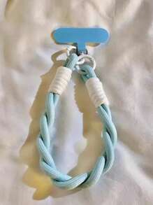 1pc Solid Color Braided Rope Twisted Chain Pendant Keychain Wrist Strap, DIY Handmade Lanyard For Camera, Free Phone Charm Gifts For Mother, Family, Friends, Birthday, Holiday Phone Chain - Multicolor - View 17