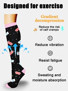 6 Pairs Compression Socks Stockings Women Men Best Rated Support Non Slip Travel Long Flights Birthday Gift Friend Mother Dad Work Athletic Gym Sport Running Hiking Cycling - Multicolor - View 5