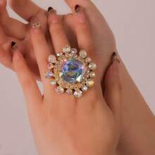 LuxstyWear New Arrival Premium Oversized Rhinestone Adjustable Ring, Colorful Square-Shaped Diamond Fashion Ring For Women