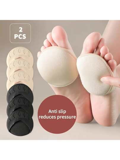 1 对足部缓解脚部：透气舒适的脚垫 - 隐形半尺寸垫、脚垫、防滑减震、柔软面料、脚部缓冲、舒适透气、返校用品、女鞋靴子配件、户外、运动、旅行、家庭、办公室、学校