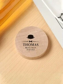 1/3/Customizable Bamboo Bottle Opener With Name And Date, Suitable As Wedding Gifts, Can Be Used As Handmade Magnetic Bottle Opener, Fridge Magnet, Wedding Favors, Multi-Functional Wooden Bottle Opener Suitable For Guests, Ideal Wedding Souvenirs