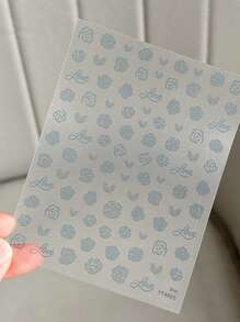 1 verpakking platte doorschijnende rozenbloemnagelstickers, hartvormige, schattige nagelkunststickers met klevende achterkant