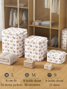 1 pieza Caja de almacenamiento de ropa de gran apertura, caja de almacenamiento de pantalones, suéteres, chaquetas de plumas de gran capacidad, manta, edredón, sábanas, caja antipolvo, caja de almacenamiento tridimensional, organizador portátil de artículos del hogar, para dormitorio, armario, cómoda, almacenamiento apilable, ahorro de espacio, cremallera suave, fácil de abrir y cerrar, tela óptima, para volver a la escuela