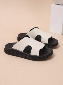 1 Pair Newborn Soft Sole Slippers, Fashionable Indoor/Outdoor Solid Color Baby Shoes For Summer