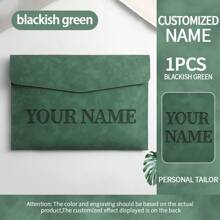 Customized Personalized File Folder A4 Magnetic File Bag, Waterproof PU Leather Document Organizer, Birthday/Christmas Gift Customization, Large Capacity Business Office Filing Bag, Exam Stationery Supplies,Back To School,School Supplies