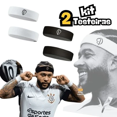 Kit com 2 Faixas Testeira – Estilo Memphis Depay | Treino do Timão!